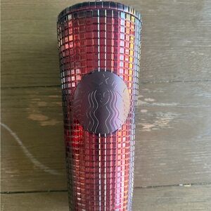 Starbucks Metallic Red Studded Tumbler with Silver Logo